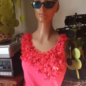 INC faux feathers  tank top.  Size M.  In excellent condition.